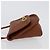 Borsa a spalla in pelle marrone con chiusura Turn Lock Coach, oro, Auth mr1507 D'oro - vista 4