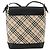 Borsa a Spalla Nova Check Burberry in Tela Beige Nera Argento Autentica 174064 Nero - vista 2