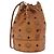Borsa a Spalla MCM Vicetos Logogram in Pelle PVC Marrone Oro Auth BA11006 D'oro