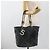 Borsa Tote CHANEL in tela blu navy con CC argento Auth bs33826 - vista 22
