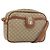 Céline Borsa a Spalla in Tela Macadam CELINE PVC Beige Oro Auth LNZ569 D'oro