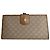 Céline Vintage Celine Paris Triomphe Monogram Leather Wallet Beige Brown