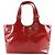 Borsa tote 2 in 1 in pelle lucida con logo perforato Tory Burch Rosso