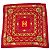 Foulard in seta Chanel Rosso con Stampa Catena e Monete D'oro