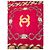 Foulard in seta Chanel Rosso con Stampa Catena e Monete D'oro - vista 3