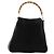 Borsa a Spalla in Pelle Gucci Bamboo Nera Oro 001 1998 1577 Auth 172308 Nero D'oro