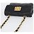 CHANEL Bolsa de Ombro Matelassé em Couro de Cordeiro Preto Ouro CC Auth 172545SAV Dourado - vista 6