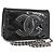 CHANEL COCO Borsa a Spalla Mark Chain in Pelle Verniciata Nera Argento CC Auth 172433SAV Nero