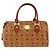 MCM Vicetos Logogram Borsa a Mano in Pelle PVC Marrone Oro Auth bs33817 D'oro - vista 13