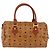 MCM Vicetos Logogram Borsa a Mano in Pelle PVC Marrone Oro Auth bs33817 D'oro - vista 2