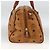 MCM Vicetos Logogram Borsa a Mano in Pelle PVC Marrone Oro Auth bs33817 D'oro - vista 3