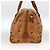 MCM Vicetos Logogram Borsa a Mano in Pelle PVC Marrone Oro Auth bs33817 D'oro - vista 4