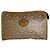 Céline Clutch in pelle beige e marrone con logo Triomphe Cariage di Celine Paris vintage