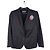 Blazer a rayas con pin de insignia bordado Safety Pin de Balmain por Decarnin SS11