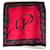 Foulard in Seta Dior Rosso e Nero Logo CD