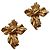 Orecchini a clip Christian Lacroix Croce drappeggiata dorata D'oro