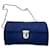 Prada gesteppte Nylon Schultertasche mit Kette Dunkelblau