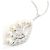 Collana in perle e diamanti con motivo piuma in oro bianco K14 Mikimoto Argento