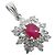 Autre Marque Pt900 Platinum Ruby Diamond Pendant Silvery