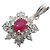 Autre Marque Pt900 Platinum Ruby Diamond Pendant Silvery - view 2