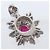 Autre Marque Pt900 Platinum Ruby Diamond Pendant Silvery - view 4