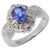 Autre Marque Pt900 Platinum Sapphire Diamond Ring Silvery
