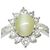 Autre Marque Pt900 Platin-Diamant Katzenauge-Ring Silber - Ansicht 4