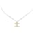 Collar Chanel Coco Mark Plata Blanco roto  - vista 1