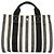 Hermès Cannes PM Canvas Tote Bag Schwarz Aus weiß