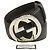 Ceinture Gucci à boucle entrelacée G Marron Marron foncé