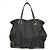 Borsa tote in nylon e pelle nera da donna Gucci 257290 Nero