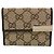 Portafoglio tri-fold da donna Gucci in tela GG e pelle Marrone Beige