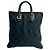 Loewe schwarze Canvas-Leder-Handtasche