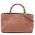 Bamboo Bolso shopper mediano de piel de ternera marrón con bambú Gucci Castaño