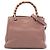 Bamboo Borsa shopper piccola in pelle di vitello marrone con bambù Gucci Carne