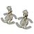 Orecchini placcati con motivo Turnlock di Chanel Coco Mark Argento - vista 7