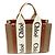 Chloé Borsa Woody Small 2way in feltro/pelle/nylon di Chloe Marrone Crudo