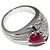 Autre Marque Pt900 Rubin-Diamant-Ring Rot - Ansicht 5