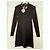 Paco Rabanne Vestido negro con collar de cadena dorada - vista 2