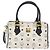 Borsa Boston MCM Vicetos Logogram in pelle PVC 2 in 1 Bianco Oro Auth hk3541 D'oro - vista 13