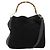 Bamboo Borsa a Spalla GUCCI in Camoscio 2 in 1 Nero Oro 001 2058 1577 Auth 171654 D'oro