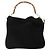 Bamboo Borsa a Spalla GUCCI in Camoscio 2 in 1 Nero Oro 001 2058 1577 Auth 171654 D'oro - vista 2