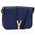 Sac à bandoulière Y Line en cuir bleu et or SAINT LAURENT 311214 Auth 172514V Doré