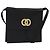 Céline Borsa a Spalla Circle CELINE Satin Nero Oro Auth 172397V D'oro