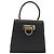 Borsa a mano in pelle nera e oro Gancini di Salvatore Ferragamo Auth ka2959 Nero D'oro - vista 13