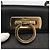 Borsa a mano in pelle nera e oro Gancini di Salvatore Ferragamo Auth ka2959 Nero D'oro - vista 17