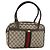 Sac à main Gucci GG Supreme Web Sherry Line PVC Beige Or 010 378 Auth ka3033 Doré