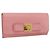 Saffiano PRADA Cartera Larga de cuero Safiano Rosa Dorado Auth bs33779