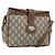 Borsa a Spalla GUCCI GG Plus Supreme PVC Beige Oro Auth 173828 D'oro