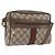 Borsa a Spalla Gucci GG Supreme Web Sherry Line PVC Beige Oro Auth BA11250 D'oro